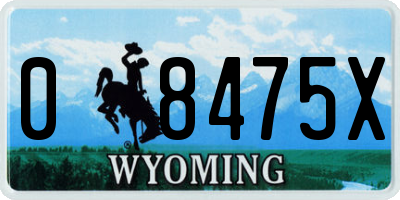 WY license plate 08475X