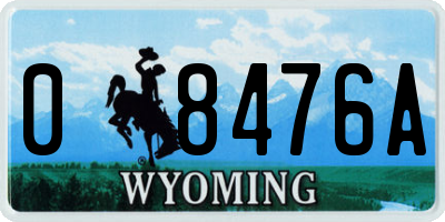 WY license plate 08476A