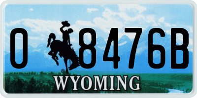 WY license plate 08476B
