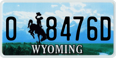 WY license plate 08476D