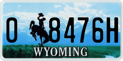 WY license plate 08476H