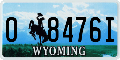 WY license plate 08476I
