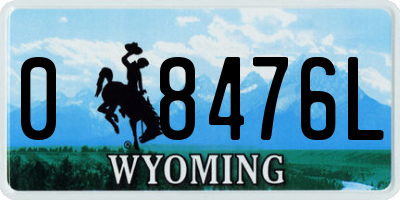 WY license plate 08476L