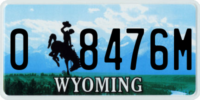 WY license plate 08476M