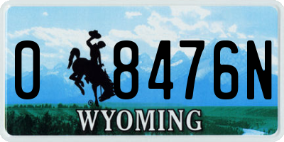 WY license plate 08476N