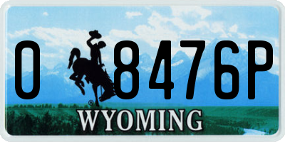 WY license plate 08476P