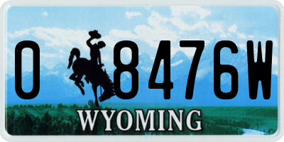 WY license plate 08476W