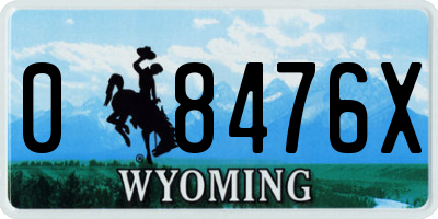 WY license plate 08476X