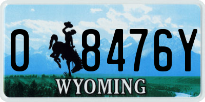 WY license plate 08476Y