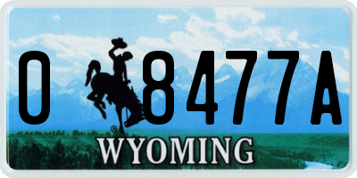WY license plate 08477A