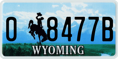 WY license plate 08477B
