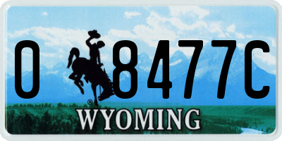 WY license plate 08477C