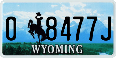 WY license plate 08477J