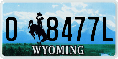 WY license plate 08477L