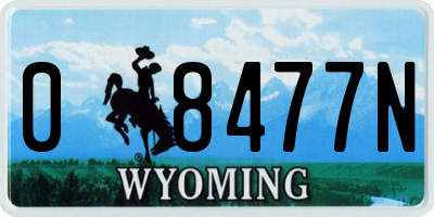 WY license plate 08477N