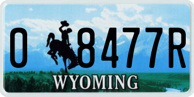 WY license plate 08477R