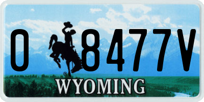 WY license plate 08477V