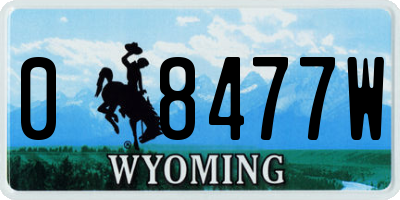 WY license plate 08477W