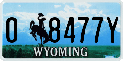 WY license plate 08477Y