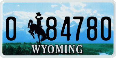 WY license plate 084780