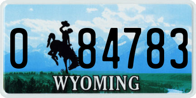 WY license plate 084783