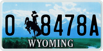WY license plate 08478A