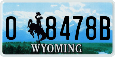 WY license plate 08478B