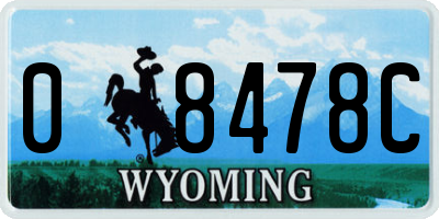 WY license plate 08478C