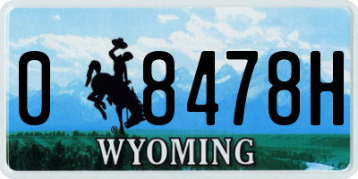 WY license plate 08478H