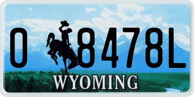 WY license plate 08478L