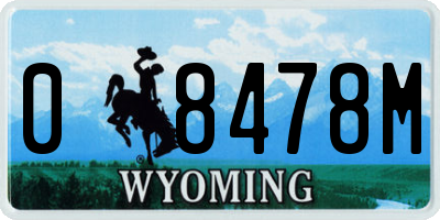 WY license plate 08478M