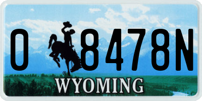 WY license plate 08478N