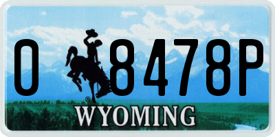 WY license plate 08478P