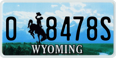 WY license plate 08478S