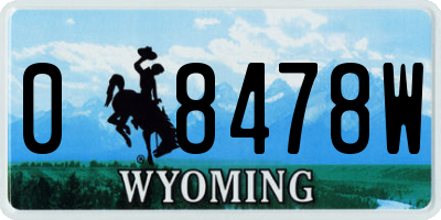 WY license plate 08478W