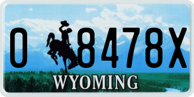 WY license plate 08478X