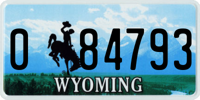 WY license plate 084793