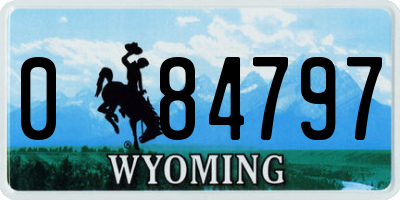 WY license plate 084797