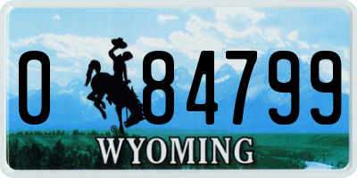 WY license plate 084799
