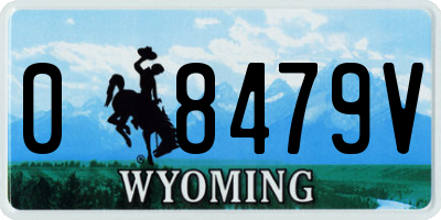 WY license plate 08479V