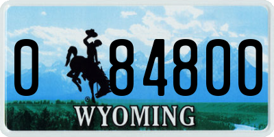 WY license plate 084800