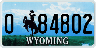 WY license plate 084802