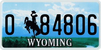 WY license plate 084806
