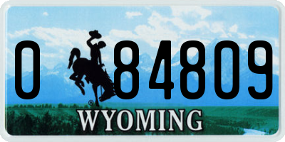 WY license plate 084809