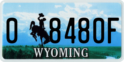 WY license plate 08480F