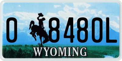 WY license plate 08480L