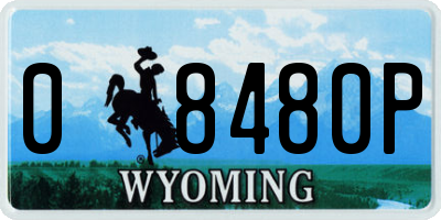 WY license plate 08480P