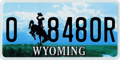 WY license plate 08480R