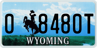 WY license plate 08480T