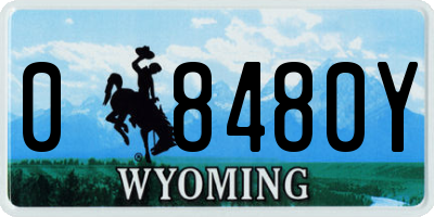 WY license plate 08480Y